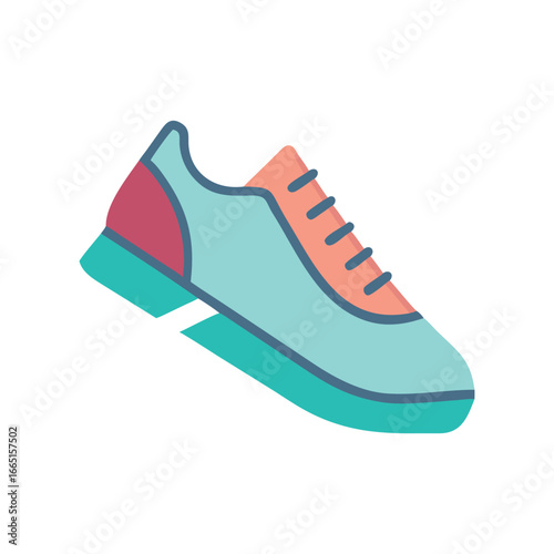 Flat Design Running Shoe Isolated on White Background