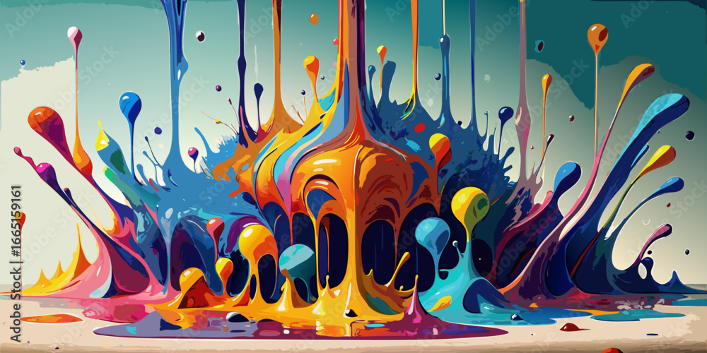 Obraz premium abstract background with colorful splashes