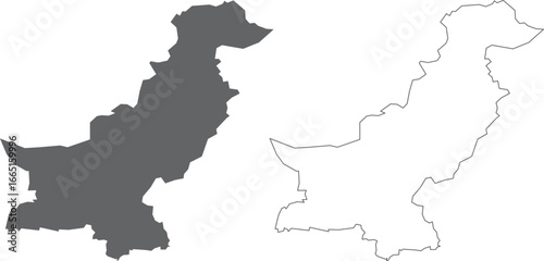 vector illustration of simple abstract map of Pakistan