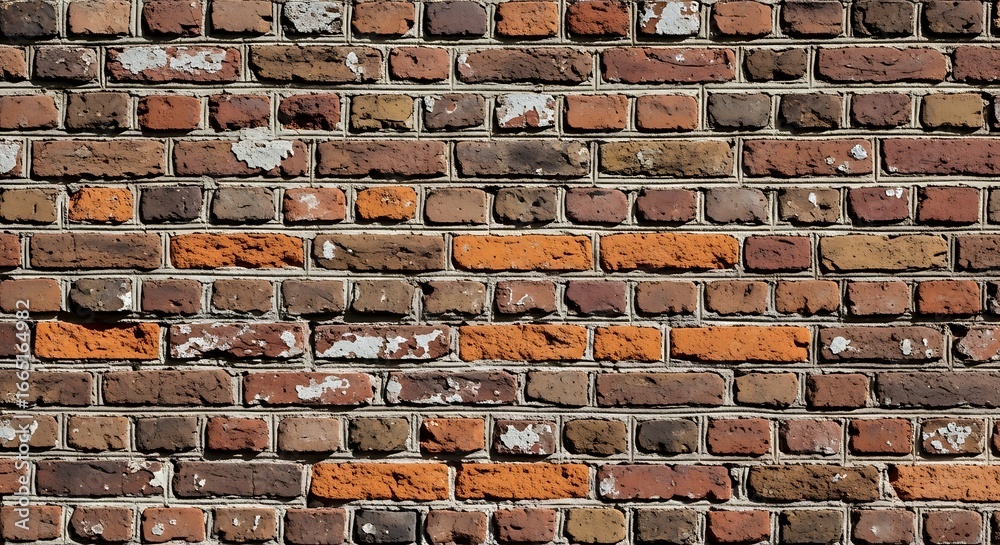 Naklejka premium Aged Brick Wall Texture Pattern.