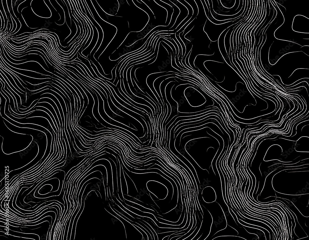 Abstract Topographic Lines with Dark Background. Abstract Topographic Lines with Dark Background.