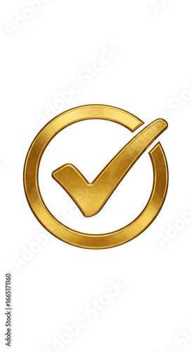 Gold checkmark in circle