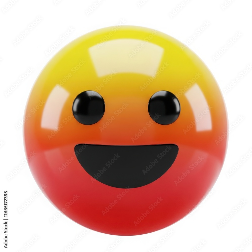 Fototapeta premium Happy smiley face ball isolated on white background