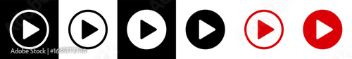 Free Download Play icon symbol set, music start sign, video play button signs isolated - vector - GFXLoad