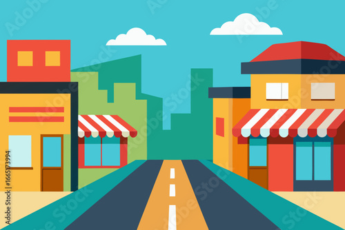 vector illustration of a city street