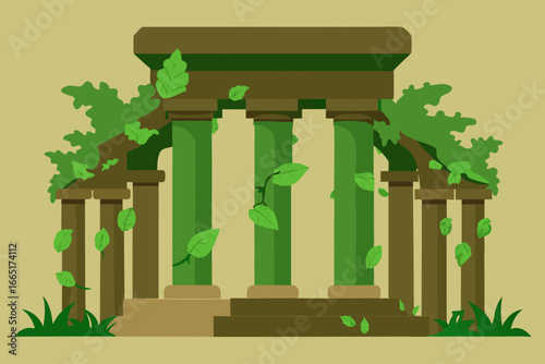 vector illustration of an ancient column
