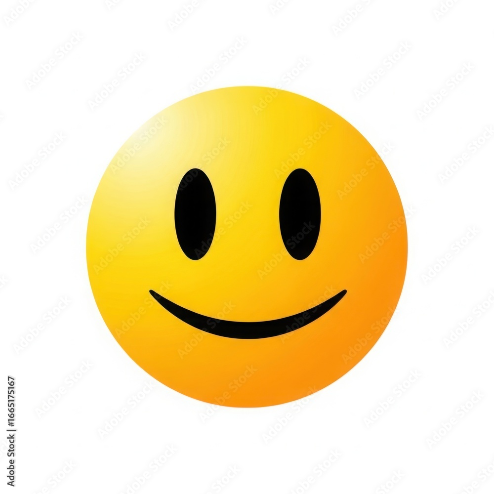 Fototapeta premium Bright yellow smiley face icon isolated on white background