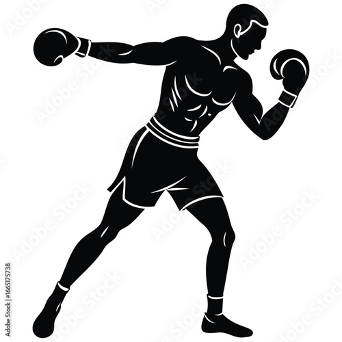 Boxer Vector Silhouette and Sports Design