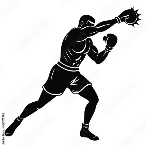 Boxer Vector Silhouette and Sports Design