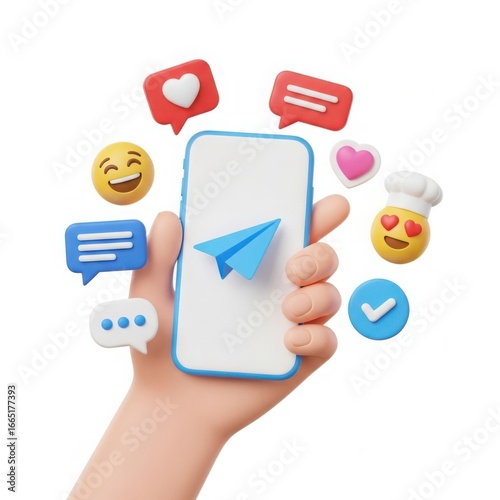 mobile phone with social media icons