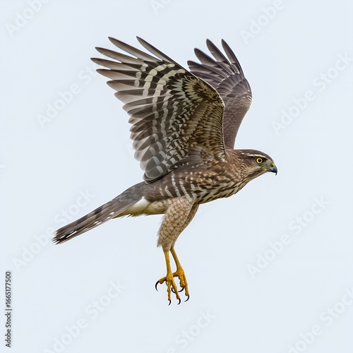 coopers hawk in dynamic flight