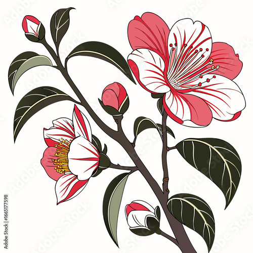 floral background with  camelia japonica lavinia maggi