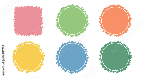 Colorful Brush Stroke Shapes For Design And Decoration Purposes Only