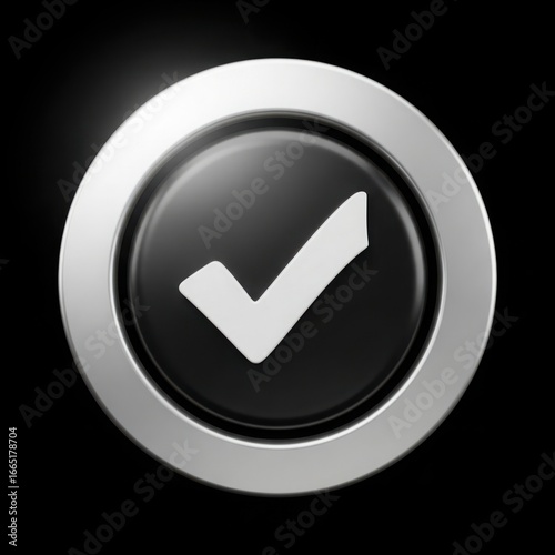 Glossy check mark button isolated on white background Free Download Glossy check mark button isolated on white background - GFXLoad