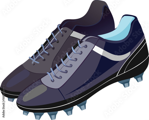 Pair of soccer cleats for playing football on the field isolated on white background