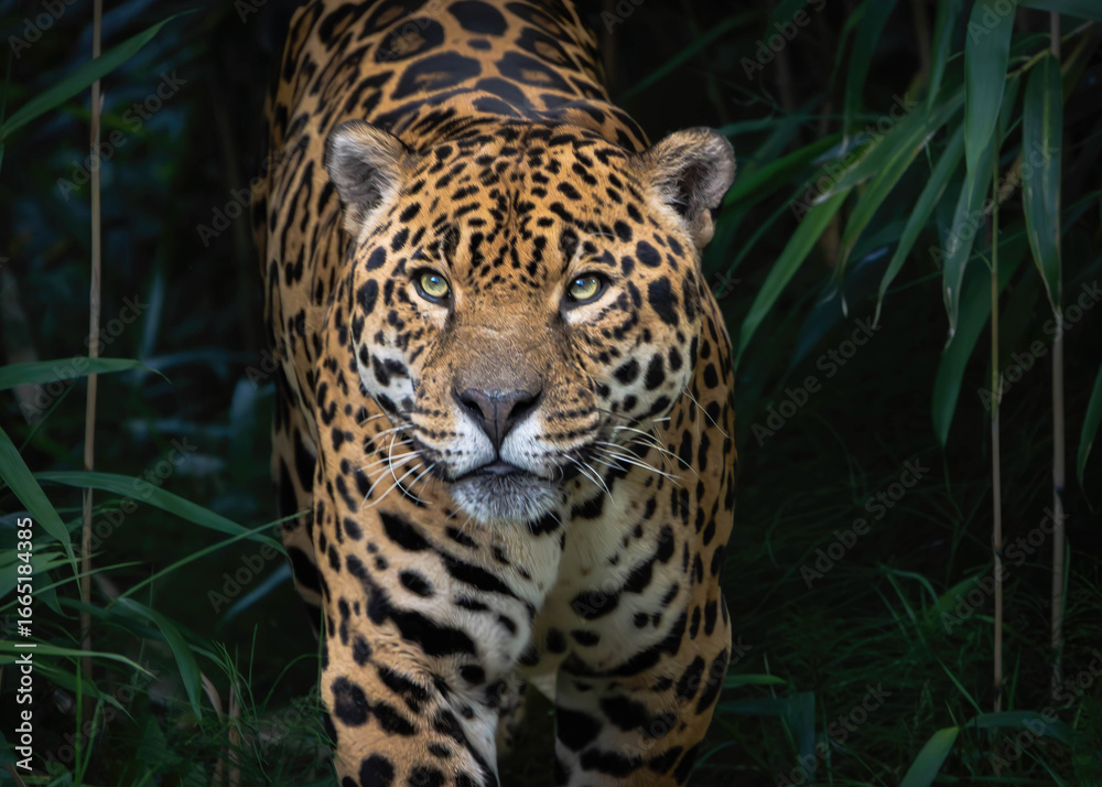 Naklejka premium Jaguar stepping from the shadows