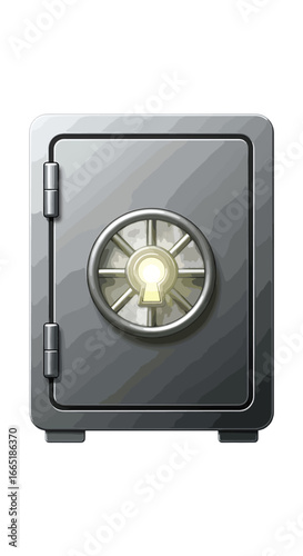 Steel safe box with shining lock symbolizing financial security savings investment banking protection and corporate wealth