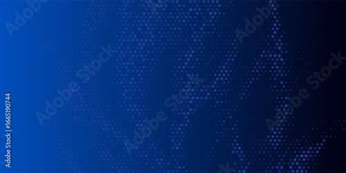 Blue glowing hexagon background. Abstract hexagonal grid gradient texture. Navy honeycomb pattern backdrop. Vector modern business, science, healthcare, medicine, technology, presentation wallpaper.