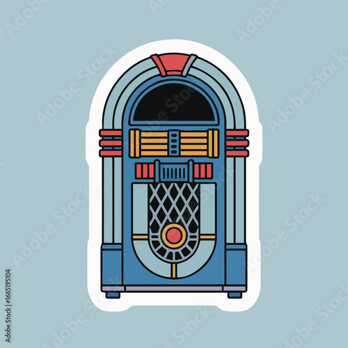 Illustration of a retro jukebox, a vintage music machine that brings nostalgia and fun a classic icon of entertainment and style
