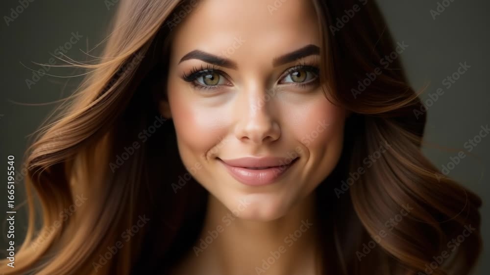 A portrait of a beautiful young woman with long brown hair, suitable for use in lifestyle or personal projects A portrait of a beautiful young woman with long brown hair, suitable for use in lifestyle or personal projects