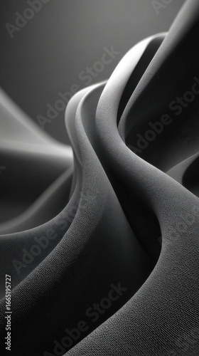 Closeup of textured fabric with elegant folds and shadows