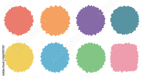 Colorful pastel oval shapes in various hues on white background