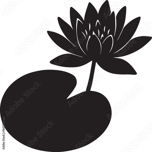 waterlily silhouette vector