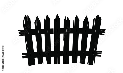 Charming black picket fence creates storybook landscape for yard or garden designs and property boundaries
