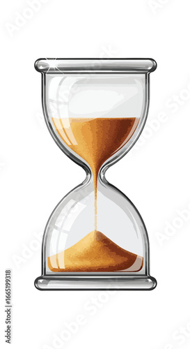 Hourglass with sand symbolizing time management deadline countdown urgency and business productivity planning