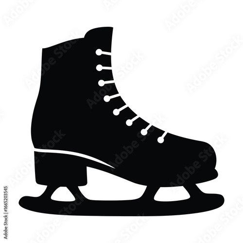 Classic Figure Skating Boot With Laces And Blade A Winter Sport Icon