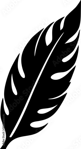 Wallpaper Mural simple black graphic pattern of bird feather, decorative element, logo, design Torontodigital.ca