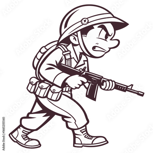 Wallpaper Mural Soldier Vector Character with Gun Design Torontodigital.ca