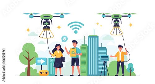 Innovative drone technology enhances urban data collection, environmental observation, and smart city infrastructure for sustainable future development