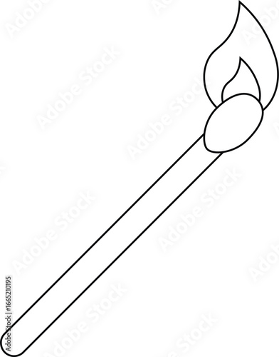 vector outline of a match stick icon