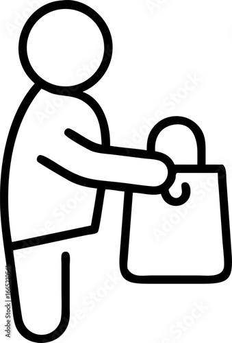 purchaseing vector icon on white or transparent background. supermarket or grocery icons items Stroke icon collections. Editable Stroke icon collection Outline icon.