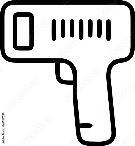 barcode reader vector icon on white or transparent background. supermarket or grocery icons items Stroke icon collections. Editable Stroke icon collection Outline icon.