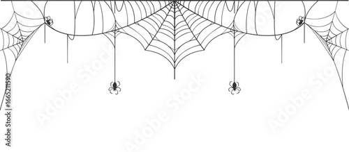 Spider web Halloween frame, dividers. vector eps. vector illustration of a halloween background