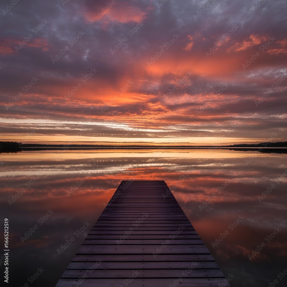 Obraz premium sunset on the lake