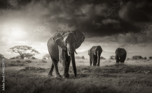 Canvas Print Elephant of Amboseli Print