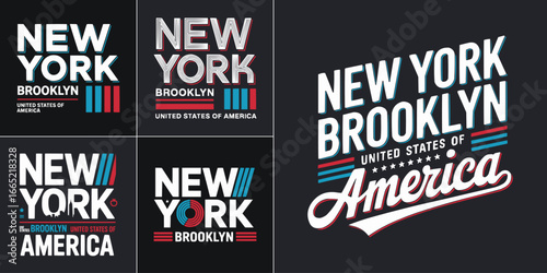 New York Brooklyn United States of America bold typography vintage urban lettering streetwear graphic for apparel and t shirt design