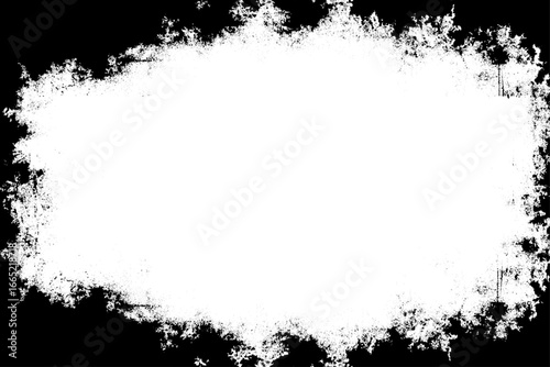 Grunge border vector texture background. Grunge style frames are black on a white background. Abstract frame overlay. Dirty and damaged backdrop. Vector graphic illustration.