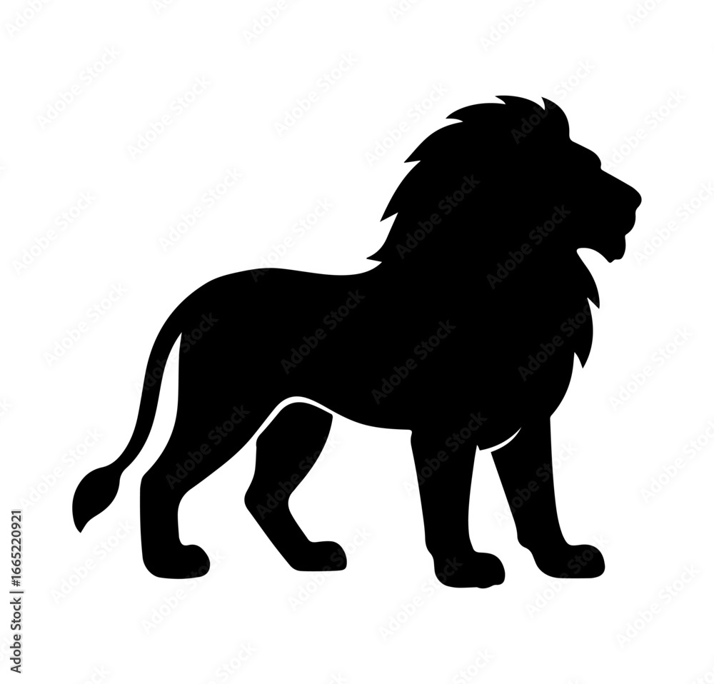 Obraz premium simple lion clipart vector silhouette 