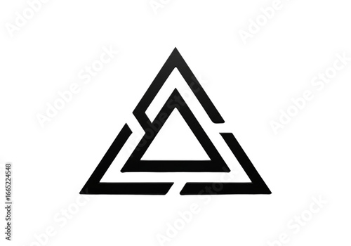 Geometric Black Triangle Symbol Abstract Design Modern Minimalist Logo Icon Vector Graphic Art