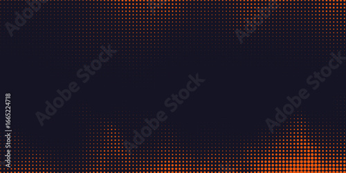 Abstract vector torn orange halftone sound wave. Scrathed dotted texture element. Vector illustration