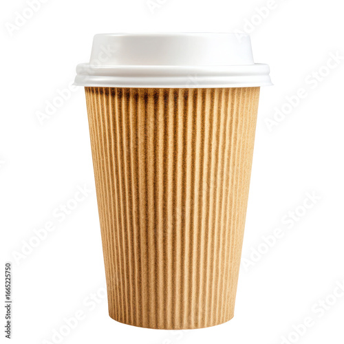 Wallpaper Mural A close-up shot of a brown paper coffee cup with a white lid. Torontodigital.ca