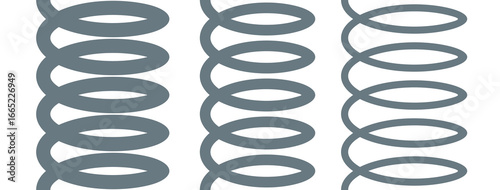 Spring icon. Symbol of shock absorption, extension or compression. Element of a machine or mechanism. Coiled cylindrical spring.