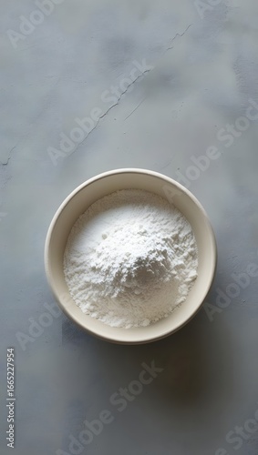 White Powder in Ceramic Bowl – Minimalist Baking Concept