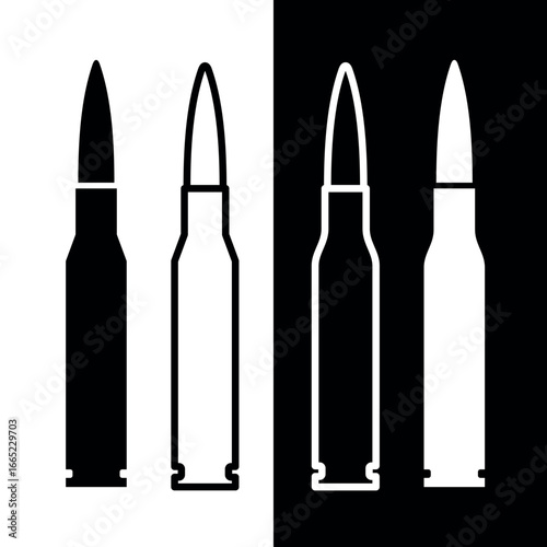 Cartridge icon. Cartridge belt, symbol of army or war. Cartridges, attributes of soldiers, shooting or automatic firearms.