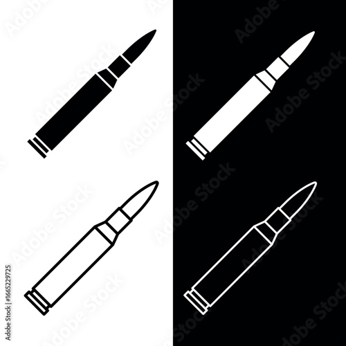 Cartridge icon. Cartridge belt, symbol of army or war. Cartridges, attributes of soldiers, shooting or automatic firearms.