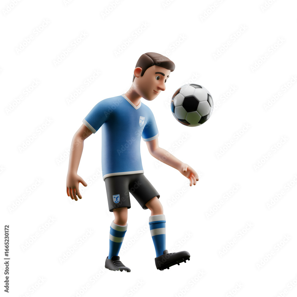 Cartoon 3D Render of Soccer Player Juggling Ball Cartoon 3D Render of Soccer Player Juggling Ball
